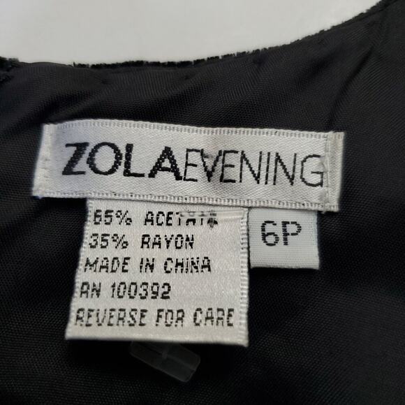 Zola Evening sleeveless, beaded black velvet top, size 6P - Picture 5 of 9